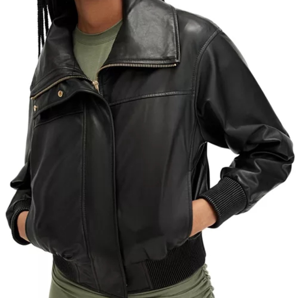 ALLSAINTS
Etta Regular Fit Leather Jacket